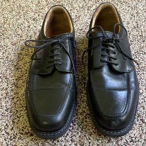 Stanford Mens Black Leather dress shoes size 8.5